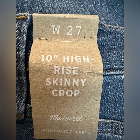 NWT Madewell 10” High Rise Crop Skinny Jeans Size 27 - Picture 7 of 12